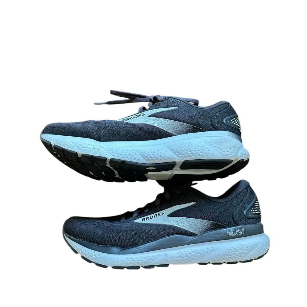 Brooks Men's Ghost 16 2E  Black/Gray/White Running Shoes Size 10